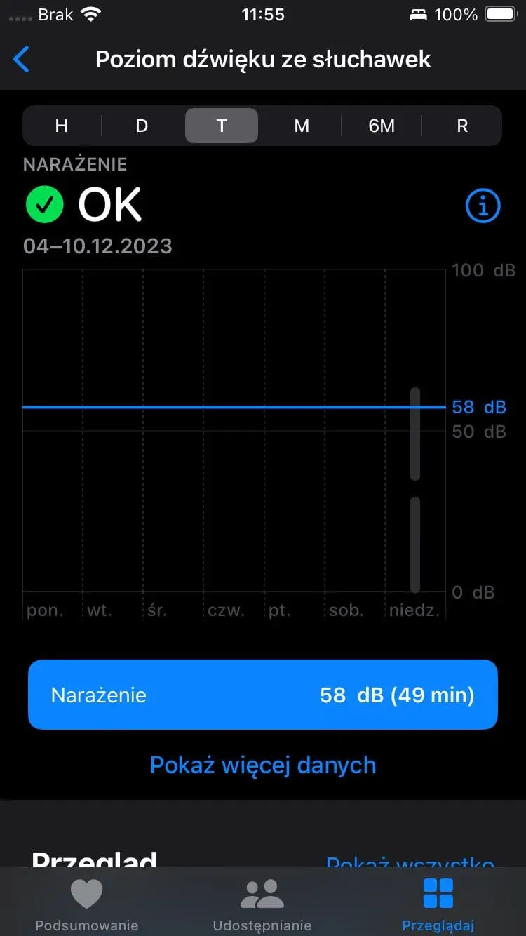 Kontrolowanie poziomu głośności słuchawek